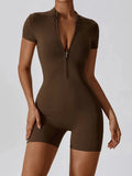 Summer Zipper Workout Overall Jumpsuit